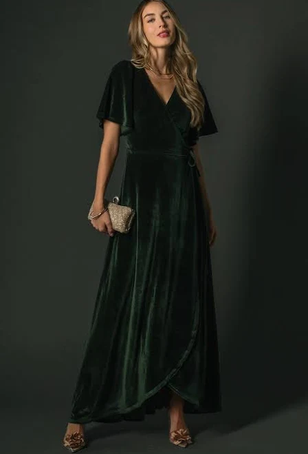 dress Baltic Born Women's Katelyn Velvet Maxi Wrap Dress Baltic Born $81