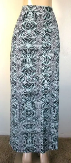 skirt Bobbie Brooks 3x Black White Blue Geometric Elastic Waist Long Maxi eBay - nightowl2002 $18.99