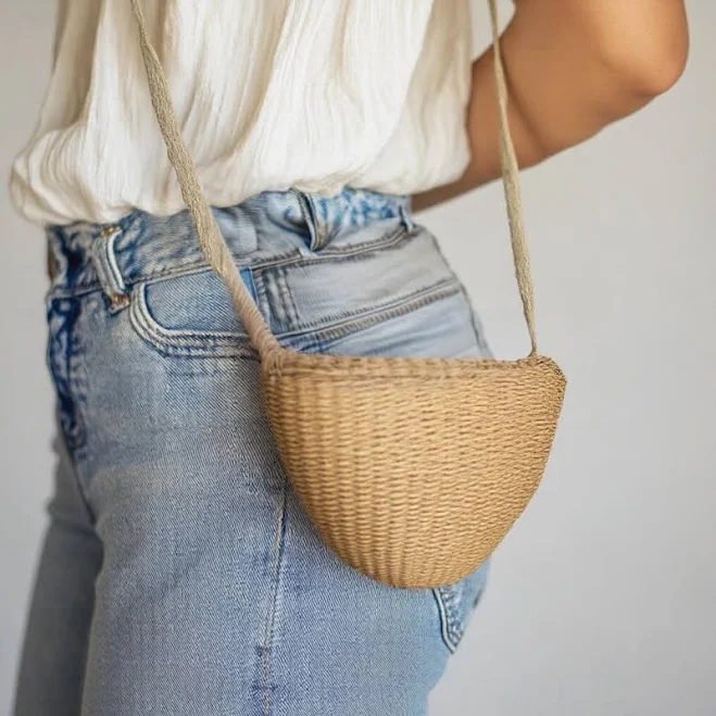 bag Boho Handmade Woven Straw Crossbody Bag Etsy - Seller $14.54