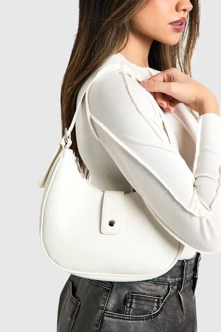 bag Boohoo Women's Half Moon Leather Shoulder Bag boohoo USA $20