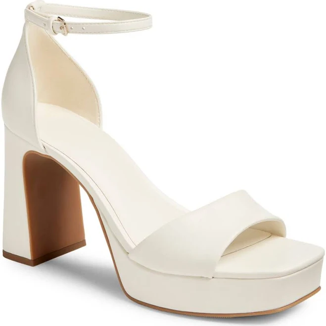shoes BP. Helix Platform Ankle Strap Sandal in White Ice at Nordstrom, Size 7.5 Nordstrom $59.95
