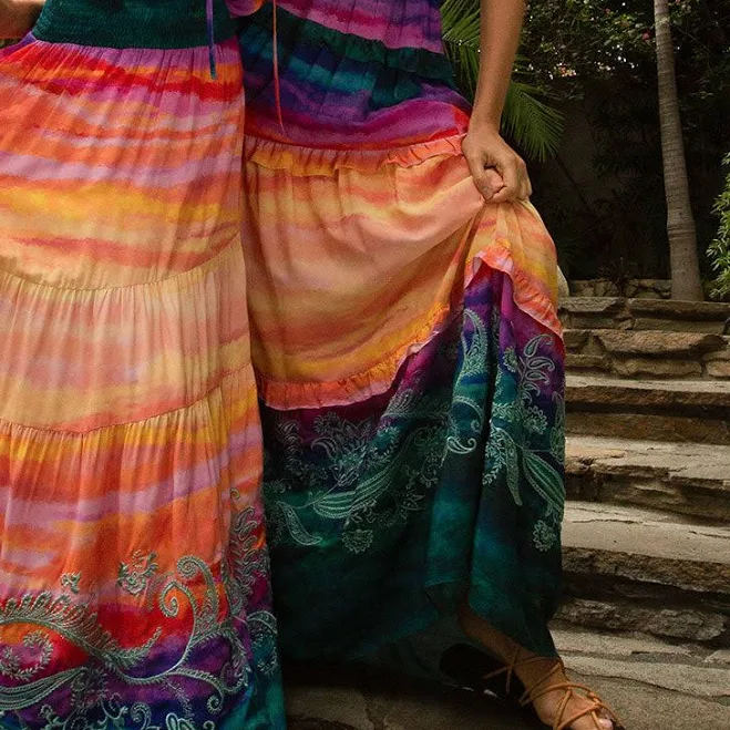 maxi skirt Catalina Tiered Maxi Skirt Hale Bob $159.46