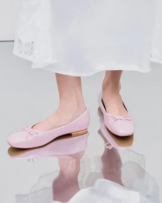 ballet flats CIDER Women's Mary Jane Flats Bowknot Decor Square Toe Comfortable Versatile Cider $24.9