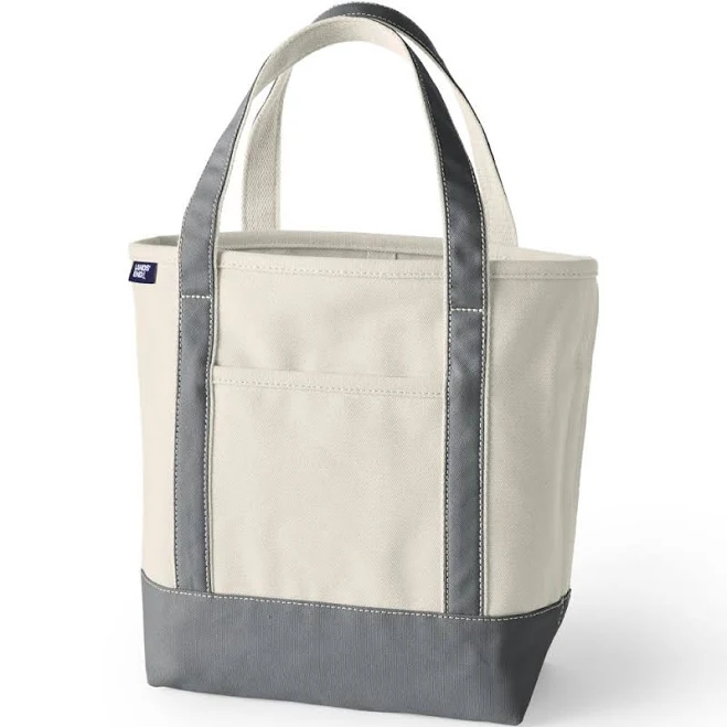 bag Custom Logo Natural Open Top Canvas Tote Bag Lands' End Business Outfitters $39.96