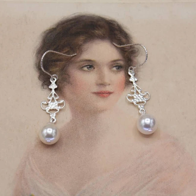 accessory Dainty Pearl Crystal Drop Earrings Etsy - Seller $29.95