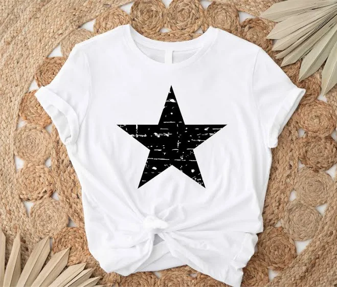 top Distressed Star T-Shirt Etsy - EveryDayClothingTX $12.49