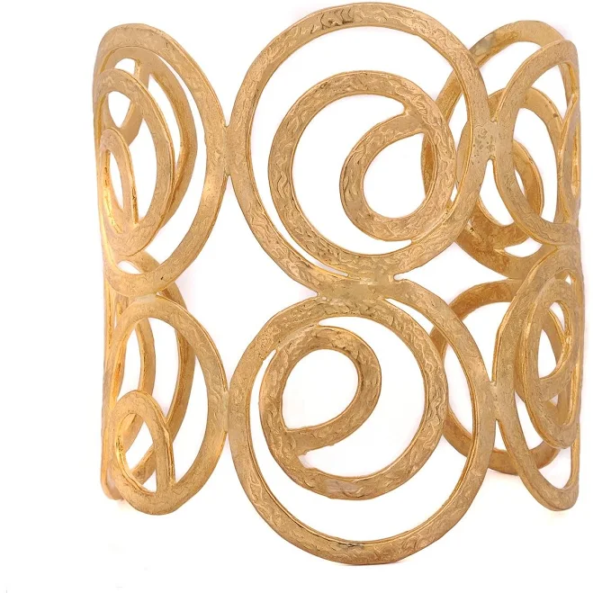 accessory Ebru Jewelry Spiral Chunky Statement Gold Cuff Bracelet Ebru Jewelry $230