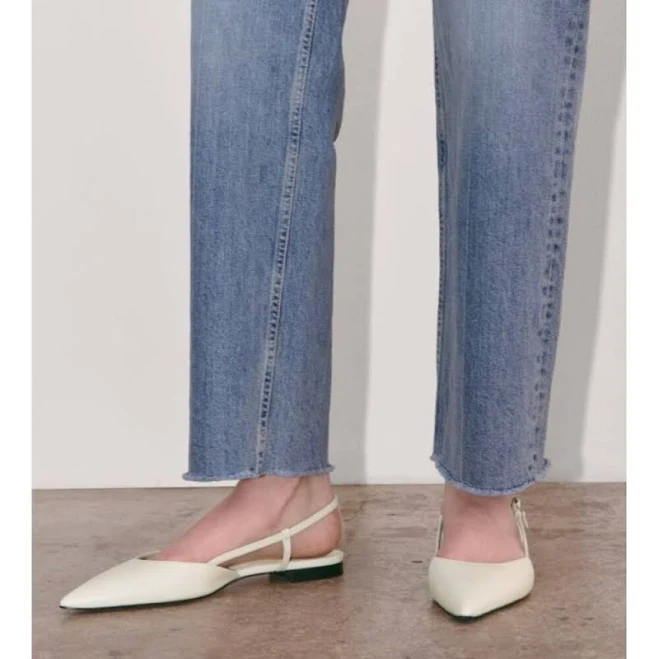 shoes Everlane Shoes | Everlane Women’s Size 9 White Leather Pointed Toe Slingback Flats Minimalist | Color: White | Size: 9 | Lera44433's Closet Poshmark $70