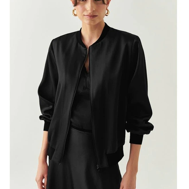 bomber jacket Exquise Women's Lacey Satin Bomber Jacket Nordstrom $265