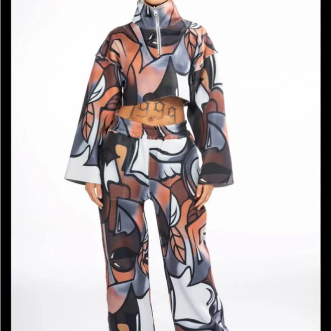 jumpsuit Fashion Nova Pants & Jumpsuits | Abstract Patterned Jumpsuit | Color: Blue/Red | Size: M | Bertturner1932's Closet Poshmark $25
