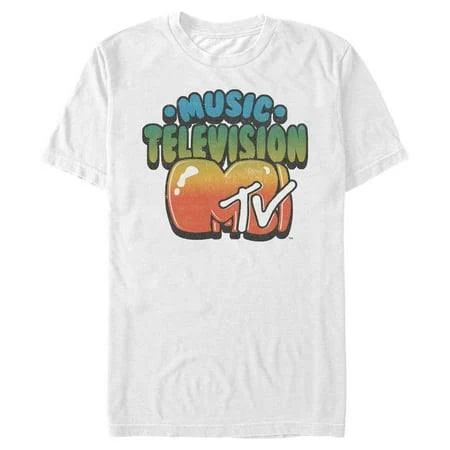 top FIFTH SUN Men's MTV Gradient Bubble Gum Logo T-Shirt Walmart - Top Tees Apparel $12.99