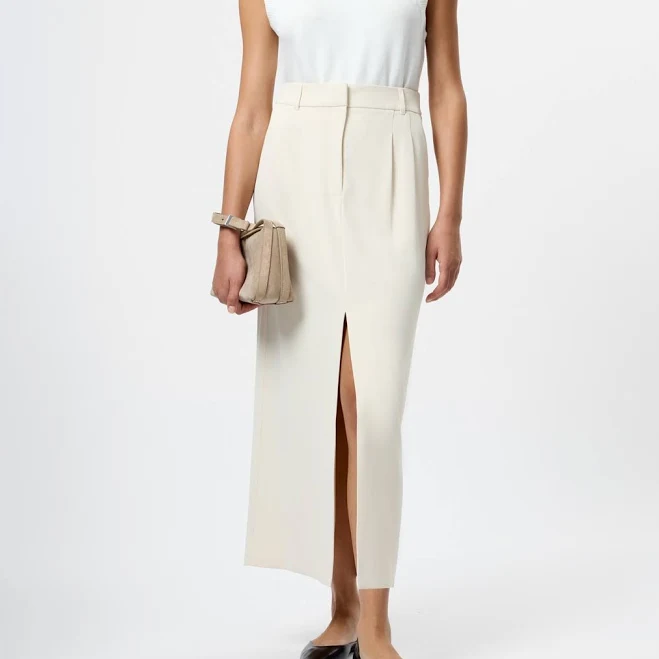 skirt French Connection Women's Harry Suiting Slit Midi Skirt Macy's $89.6
