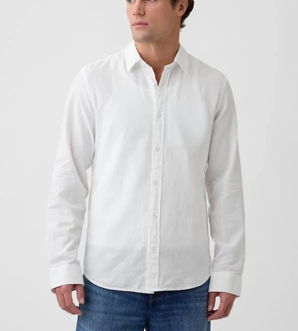 top Gap Men's Linen-Blend Shirt Gap Factory $35.99