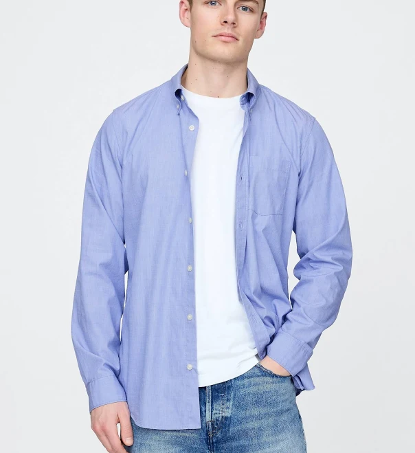 top Gap Men's Organic Cotton Poplin Classic Shirt Gap $29