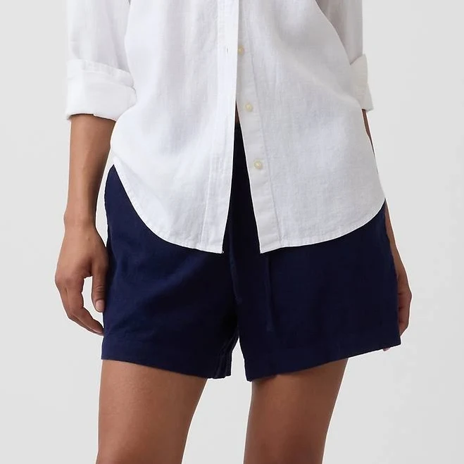 shorts Gap Women's 4" Pull-On Linen-Blend Shorts Gap Factory $26.99
