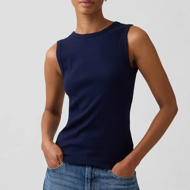 top Gap Women's Ribbed Shell Tank Gap Factory $17.49