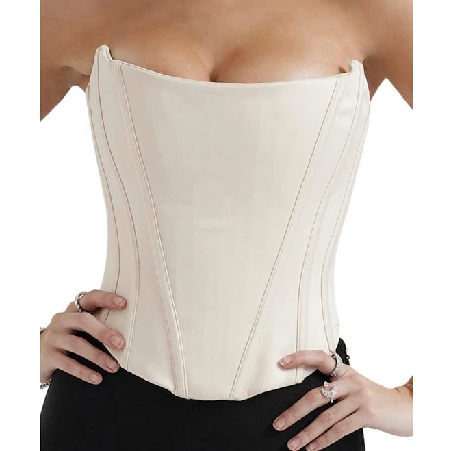 corset top House of CB Women's Genevieve Strapless Satin Corset Top Nordstrom $149