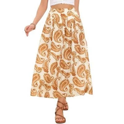 skirt Inspire Chic Women's High Waist Boho Paisley Maxi Skirt Target $21.03