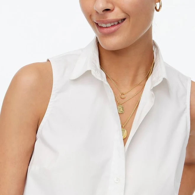top J.Crew Women's Sleeveless Cotton Poplin Shirt in Signature Fit J.Crew Factory $46.5