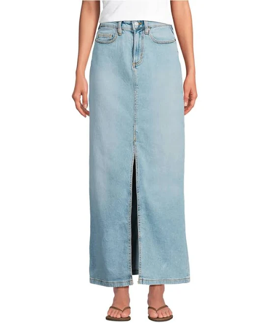 skirt Lands' End Women's Soft Denim Maxi Skirt Macy's $69.97