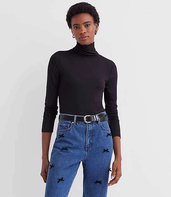 top Loft Women's Micro Modal Turtleneck Top LOFT $17