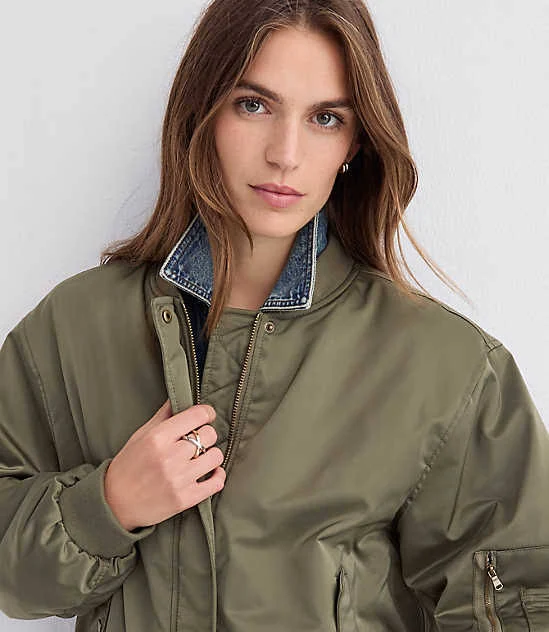 bomber jacket Loft Women's Twill Bomber Jacket LOFT $40.32