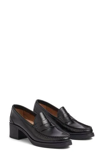 shoes Manon Round-Toe Leather Block Heel Loafers Nordstrom Rack $109.97