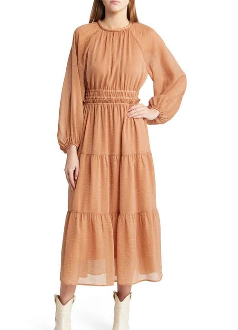 dress Moon River Smocked Waist Ruffle Maxi Dress Nordstrom $48.59
