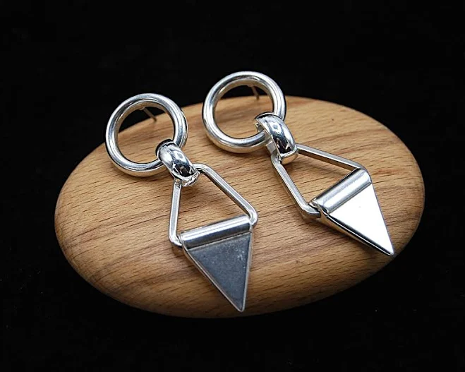 accessory Nickel-Free Statement Geometric Silver Hoop Earrings Etsy - Seller $23.03