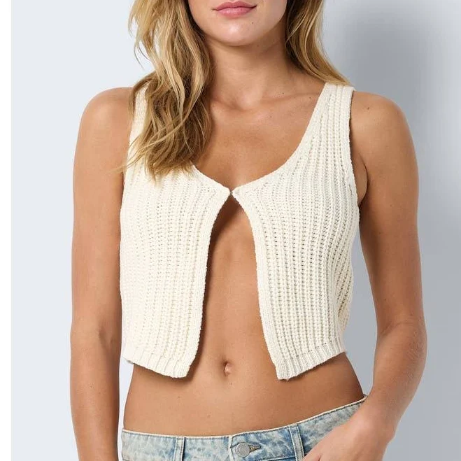 top Noisy may Noel V-Neck Knit Vest in Birch at Nordstrom Rack Nordstrom Rack $11.68
