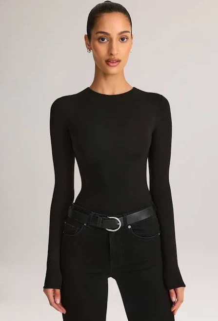 top Oh Polly Modal Round-Neck Long-Sleeve Bodysuit Oh Polly US $52