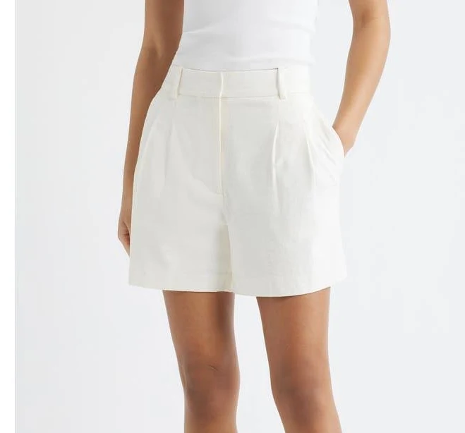 two piece set Open Edit Everyday Pleated Linen Blend Shorts Nordstrom $69.5