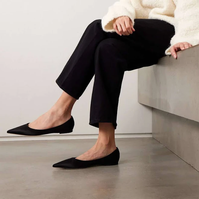 ballet flats Pointed-Toe Satin Slip-On Ballet Flats Epiluta $87