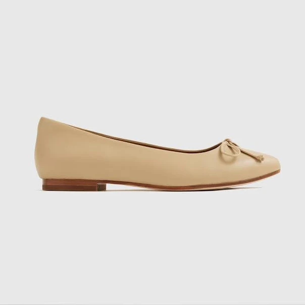ballet flats Quince Women's Italian Leather Pointed Bow Flats Quince $72