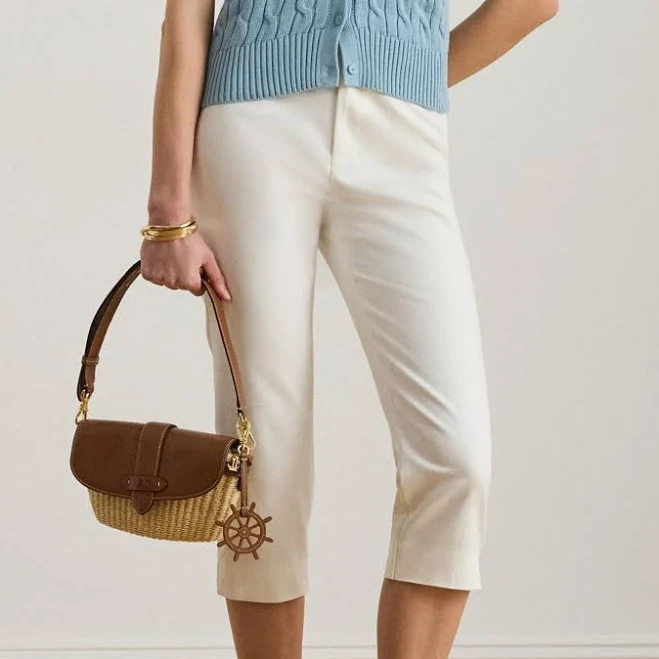 pants Ralph Lauren Women's Double-Faced Stretch Cotton Cropped Capri Pants Macy's $125