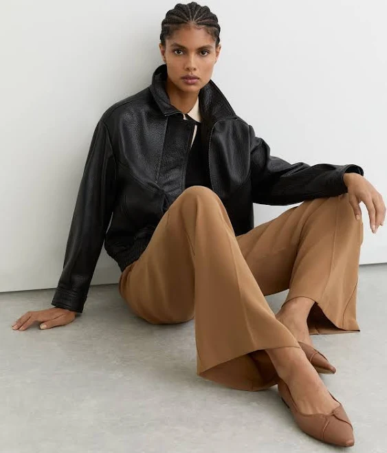 ballet flats Reiss Evelyn Pointed-Toe Leather Ballet Flats Reiss $298