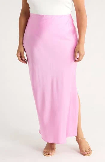 skirt Renee C Satin Maxi Skirt with Side Slit Nordstrom Rack $54.97