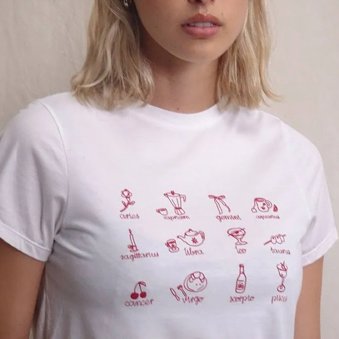 top Saki Tee with Red Star Signs Motel Rocks USA $26
