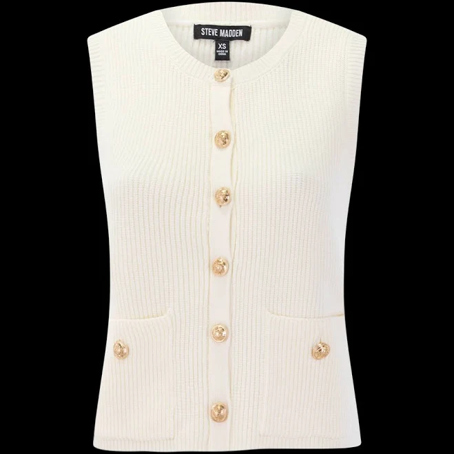 knit vest Steve Madden Women's Aliya Sleeveless Knit Sweater Vest Twigs $47.4