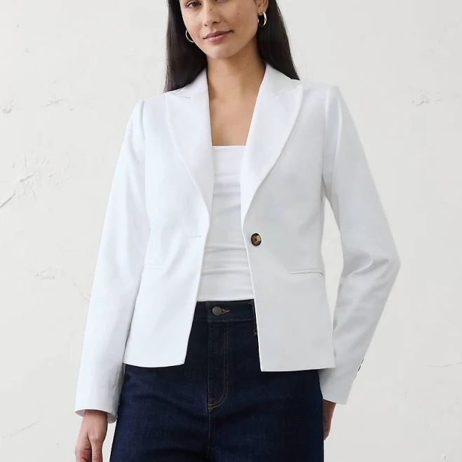 outerwear Tailored Linen-Blend Blazer Banana Republic Factory $120