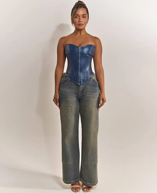 corset top The Cinch Corset in Navy Mars The Label USA $50.8
