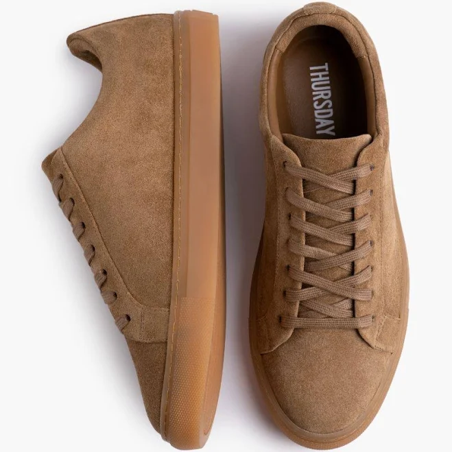 shoes Thursday Boot Company Men's Camel Suede Premier Low Top Thursday Boot Company $135