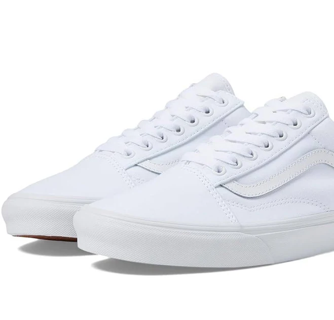 shoes Vans Old Skool Wide Shoes Canvas True White Zappos.com $75