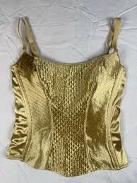 corset top Vintage Y2K Gold Satin OnGossamer Bustier Corset Top eBay $69.99