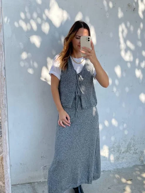 two piece set Women's Knit Vest and Skirt Set Etsy - Seller $23.03