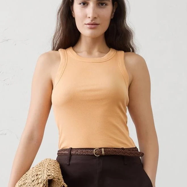 top Women's Ribbed Racer Tank Banana Republic Factory $30