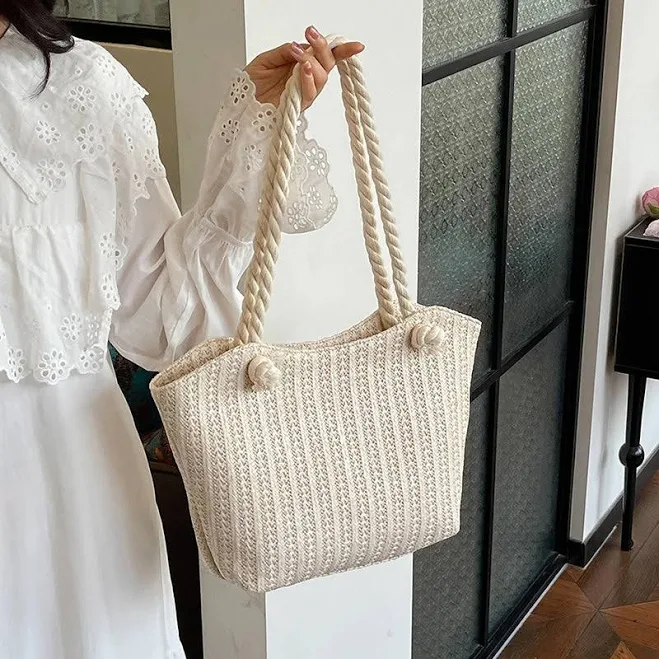 tote bag Woven Tote Bag with Rope Handles Luulla $12