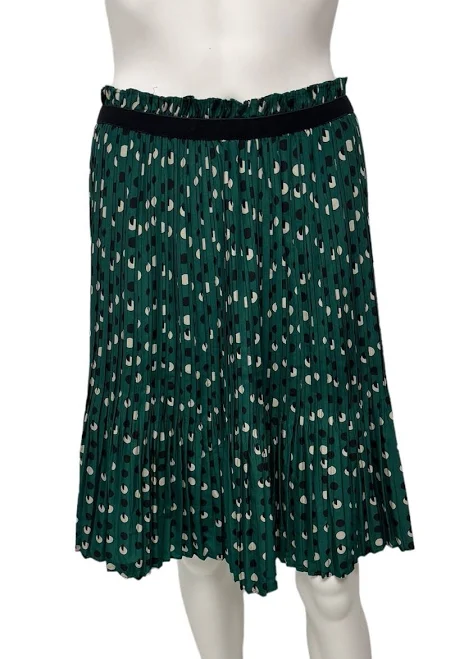 skirt Xxi Women's Dark Emerald Green Polka Dot Pleated Elastic Waist Skirt eBay - chanel_09 $11.48