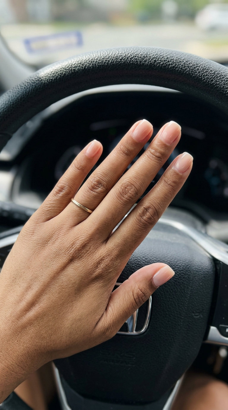 Sheer Nude Soft Square Clean Girl nails for summer classy nails 2026: nude pinkish tone on short square nails for everyday.