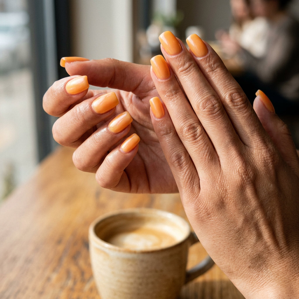 Milky Lemonade Almond Glaze nails: sheer yellow gel polish with subtle pearlescence for summer nail manicure ideas 2026.